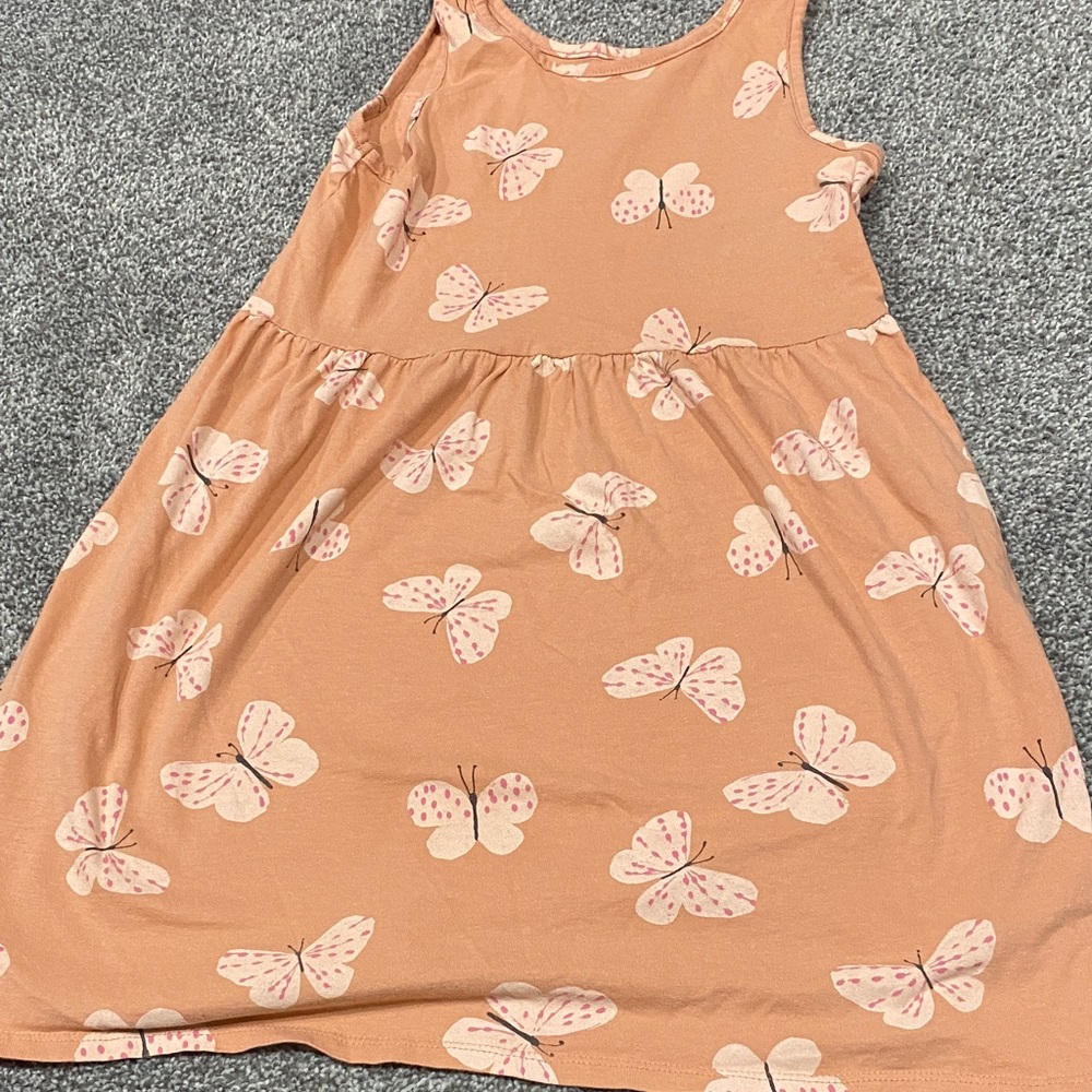 H&M Kids Casual Dress - Peach with Pink Butterflies